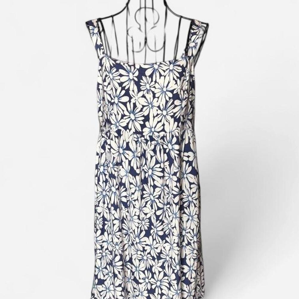 Rewind Womens XL Navy Blue White Daisy Floral Print Sleeveless Sundress